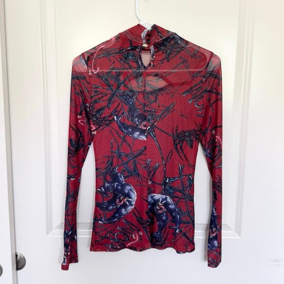 NWT Her Universe Marvel Venom Mesh Cutout Long Sleeve Top Small - Picture 4 of 8